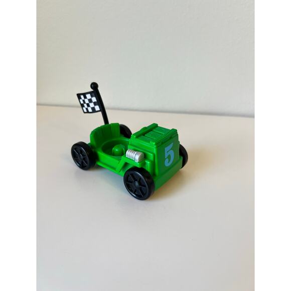 Fisher-Price Little People Little Talker Eddie with Green Race Car Rare - Picture 2 of 8